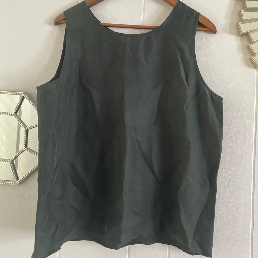 Vintage Marguerite Li Black Silk Tank L